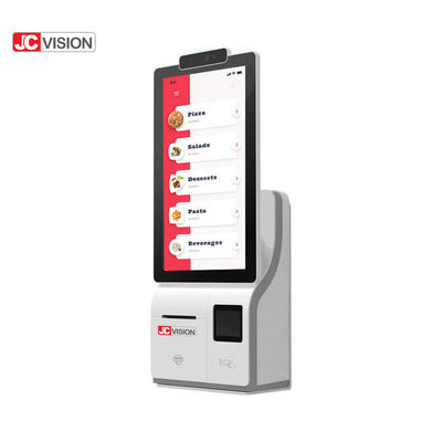 JCVISION Blanc 15,6 pouces Self Service Chiosque de paiement Android 11,0 Bureau et distributeur